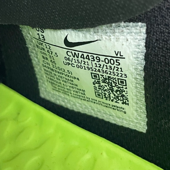 Nike Alpha Huarache 8 Pro ‘Black Silver’ (size mens 13) - Picture 4 of 6